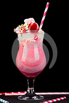 Pink Extreme milkshake with berry rasberry