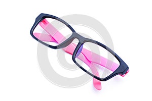 Pink Eyeglasses Isolated