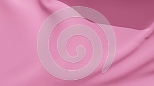 Pink fabric with wind folds. Abstract animation