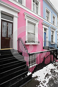 Pink facade house