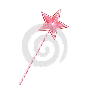 Pink fairy magic wand, 3d princess stick with star
