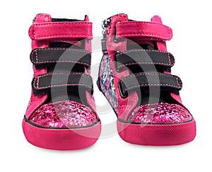 Pink fashion kids shoes.