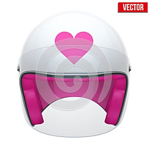 Pink Female Motorcycle Helmet with glass visor.