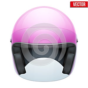 Pink Female Motorcycle Helmet with glass visor. photo