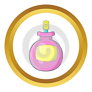 Pink female perfume flacon vector icon