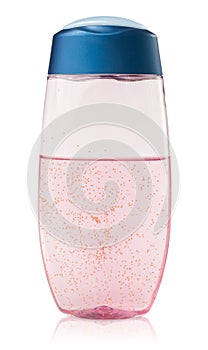 Pink female sparkle shampoo bottle