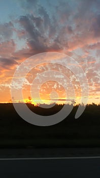 Pink Fiery Sunrise Morning