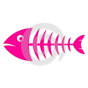 Pink fishbone vector icon