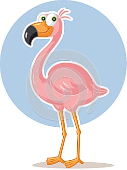 Pink Flamingo Bird Vector Cartoon Illustration