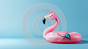 Pink Flamingo Pool Float.AI generated image