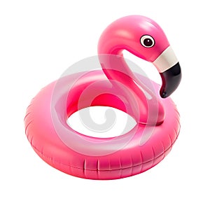 pink flamingo rubber ring isolated on transparent background.
