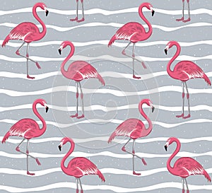 Pink Flamingo Seamless Pattern