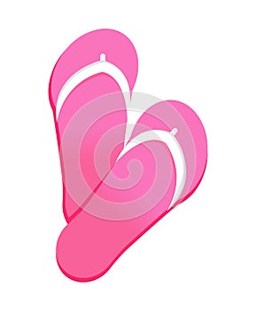 Pink Flip Flops Vector Illustration Icon Isolated