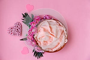 Pink Floral Digital Newborn Backdrop