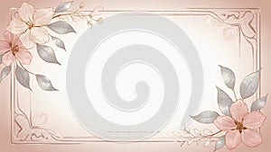 Pink floral frame with blank space