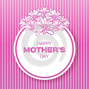 Pink Floral Greeting card - International Happy Mothers Day