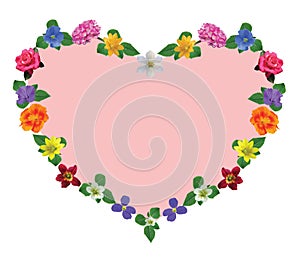 Pink floral heart.