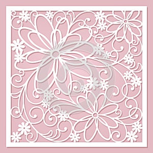 Pink floral invitation card