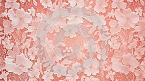 Pink floral lace texture.