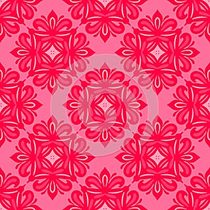 Pink floral seamless tiled classic pattern