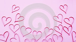 Pink flover and heart shape photo