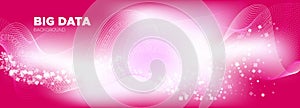 Pink Flow Particle Pattern. Matrix Digits. White