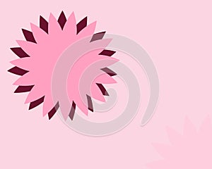 Pink flower Background with light pink Border Vector