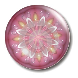 Pink Flower Button Orb