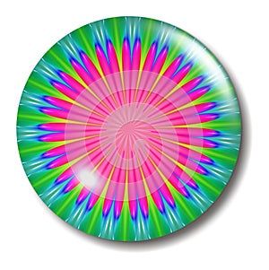 Pink Flower Button Orb
