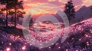 Enchanted Meadow at Sunset