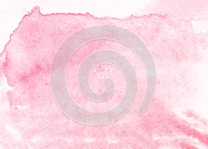 Pink flower hand drawn watercolor background, raster illustration