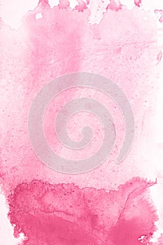 Pink flower hand drawn watercolor background, raster illustration