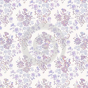 Pink flower holographic pattern remix from artwork by William Morris