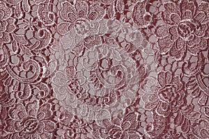 Pink flower lace fabric