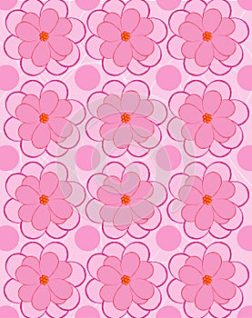 Pink flower pattern background