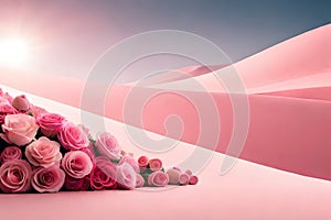 pink flower podium