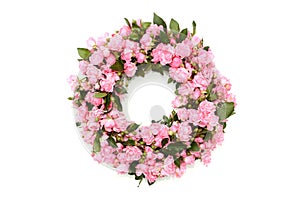 Pink flower wreath photo