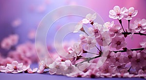 pink flowers on a bright purple background, spectacular backdrops photo