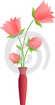 Pink Flowers Illustrations , Pink Tulips