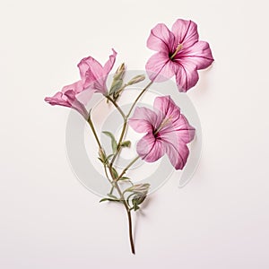 Pink Flowers On White Surface: A Balcomb Greene Inspired Artwork