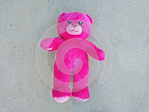 Pink fluffy girl bear toy