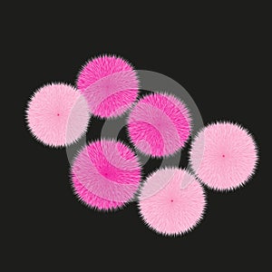 Pink Fluffy Hair Ball Vector Pattern