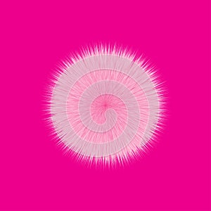 Pink Fluffy Vector Hair Ball