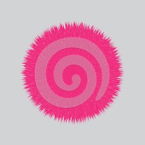 Pink Fluffy Vector Hair Ball