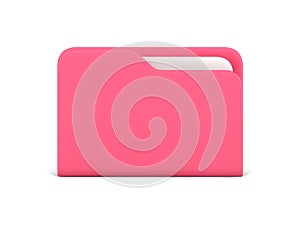 Pink folder for documents storage 3d icon vector illustration