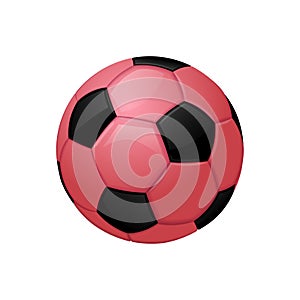 Pink football or soccer ball Sport equipment icon