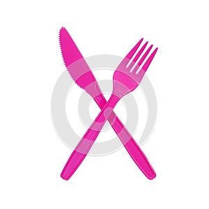 pink fork and knife