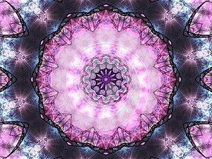 Pink fractal stained glass pattern