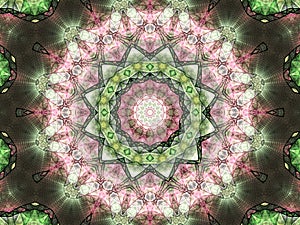 Pink fractal stained glass pattern