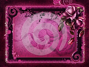 Pink frame with roses